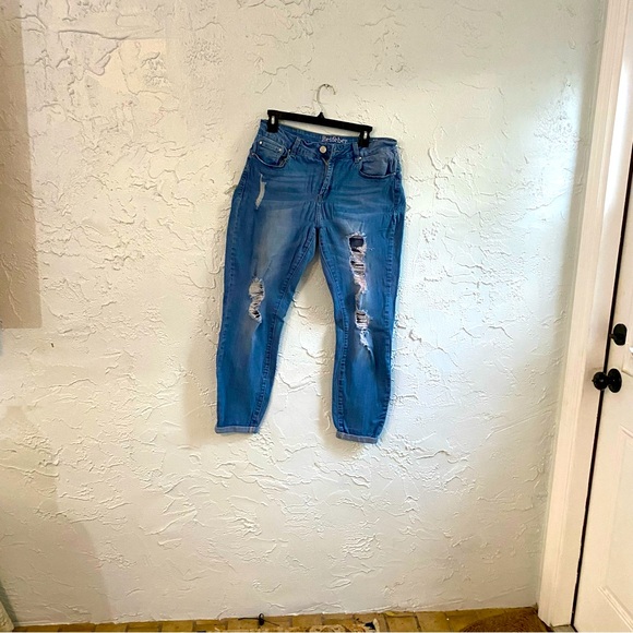 Resfeber Los Angeles Collection Boyfriend Jeans Womens Size 12 Skinny Distress - Picture 6 of 6